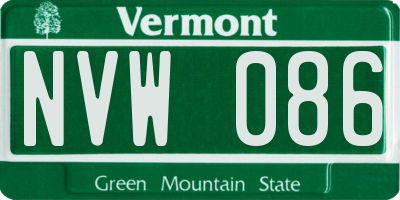 VT license plate NVW086