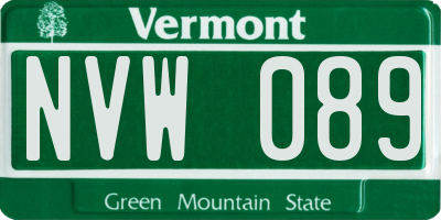 VT license plate NVW089