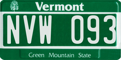 VT license plate NVW093