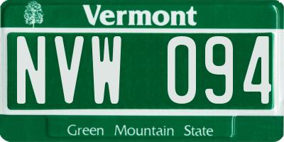 VT license plate NVW094