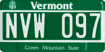 VT license plate NVW097