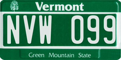 VT license plate NVW099