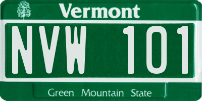 VT license plate NVW101