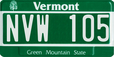 VT license plate NVW105