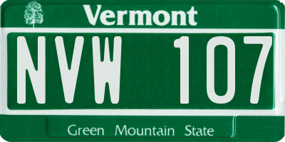VT license plate NVW107