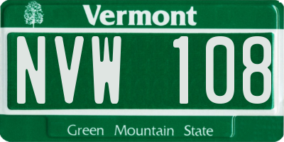 VT license plate NVW108