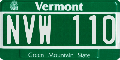 VT license plate NVW110