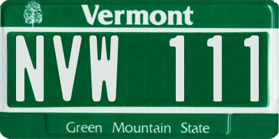 VT license plate NVW111