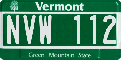 VT license plate NVW112