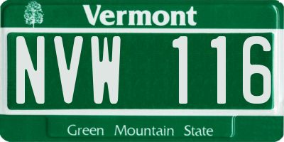 VT license plate NVW116