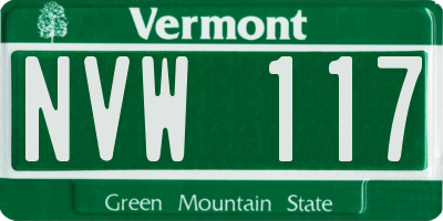 VT license plate NVW117