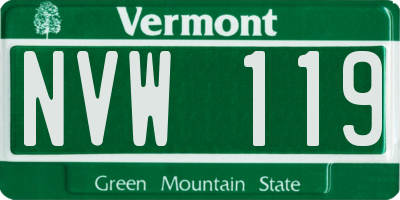 VT license plate NVW119