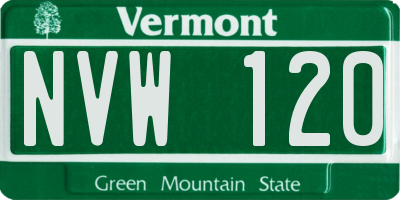 VT license plate NVW120