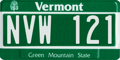 VT license plate NVW121