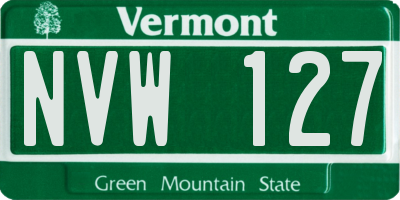 VT license plate NVW127
