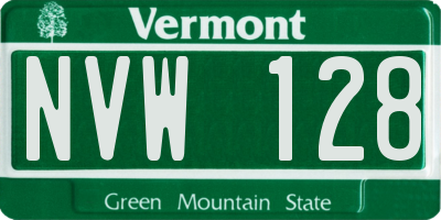 VT license plate NVW128