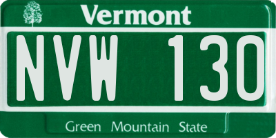 VT license plate NVW130