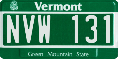 VT license plate NVW131
