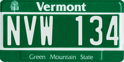 VT license plate NVW134