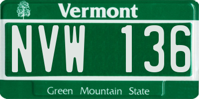 VT license plate NVW136