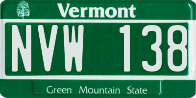 VT license plate NVW138