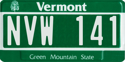 VT license plate NVW141