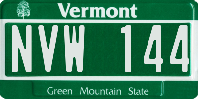 VT license plate NVW144