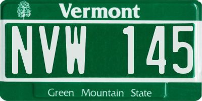 VT license plate NVW145