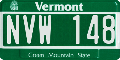 VT license plate NVW148