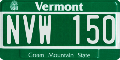 VT license plate NVW150