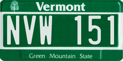 VT license plate NVW151