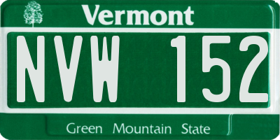 VT license plate NVW152