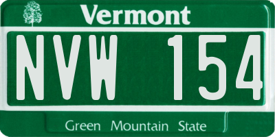VT license plate NVW154