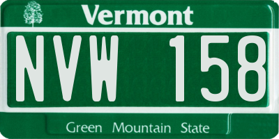 VT license plate NVW158