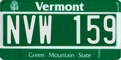 VT license plate NVW159