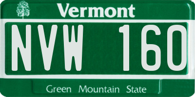 VT license plate NVW160