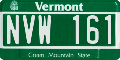 VT license plate NVW161