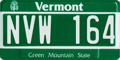 VT license plate NVW164