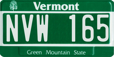 VT license plate NVW165