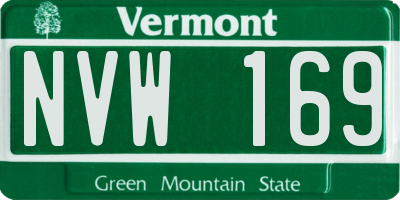 VT license plate NVW169