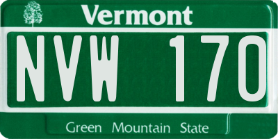 VT license plate NVW170