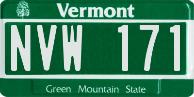 VT license plate NVW171