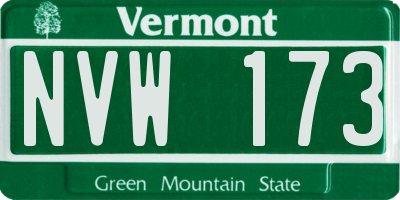 VT license plate NVW173