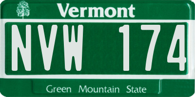 VT license plate NVW174