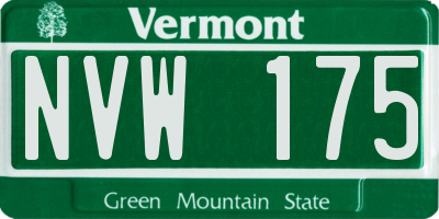 VT license plate NVW175
