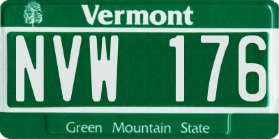 VT license plate NVW176