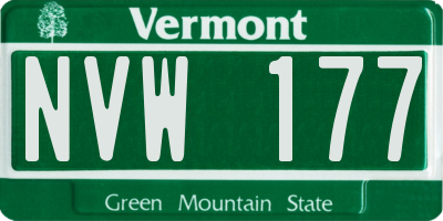 VT license plate NVW177