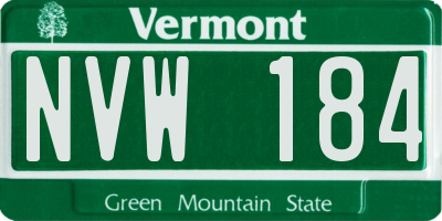 VT license plate NVW184