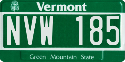 VT license plate NVW185