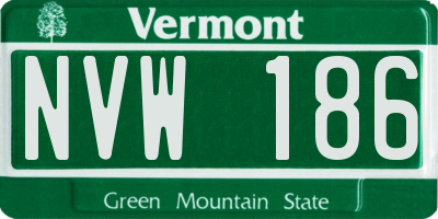 VT license plate NVW186